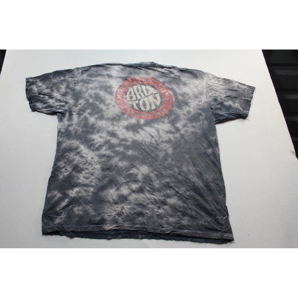 Brixton T-Shirt Men Extra Large Gray Excellent Tie Dye Graphic Short Sleeve Tee